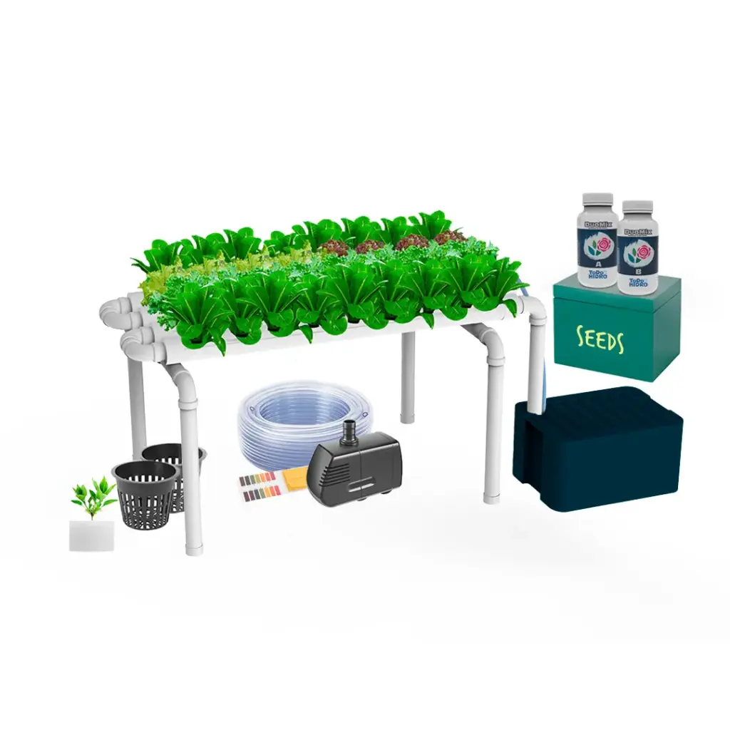 [KITWNUTRN1] Hydroponic Kit N1 NFT System for 32 Plants, Complete Indoor Garden with Nutrients, Seeds & Accessories
