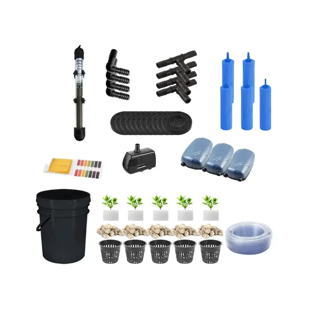 Grow Pot RDWC 5GAL Kit 6-Bucket Hydroponic System with Air Pumps, Net Pots & Water Reservoir (copy)