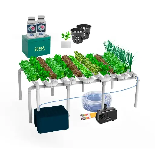 [KITWNUTRN4] Hydroponic Kit N4 NFT System for 96 Plants, Complete Indoor Garden with Nutrients, Seeds & Accessories