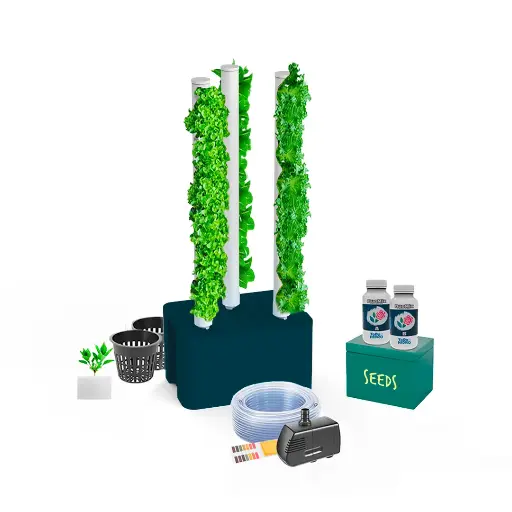 [KITWNUTRN14] Hydroponic Kit N14 Tower System for 24 Plants, Complete Indoor Garden with Nutrients, Seeds & Accessories