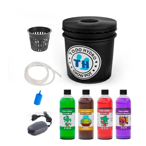 Grow Pot Economic DWC Hydro Bucket Kit with Air Pump, Nutrients & More